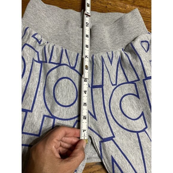 Champion Joggers Sweatpants Mens Size XS Grey Blue Block Letters 3 Pocket - Picture 5 of 8